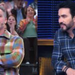Luciano Huck e Padre Fábio de Melo no Domingão (Foto: Reprodução / Globo)