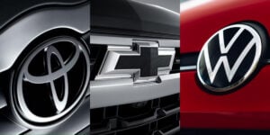 Marcas de carro: Chevrolet, Toyota e Volkswagen (Foto: Reprodução, Montagem, TV Foco)