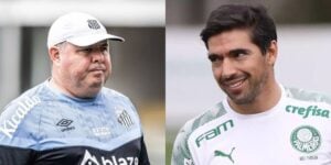 Marcelo Fernandes e Abel Ferreira, treinadores de Santos e Palmeiras (Foto - Montagem TV Foco)