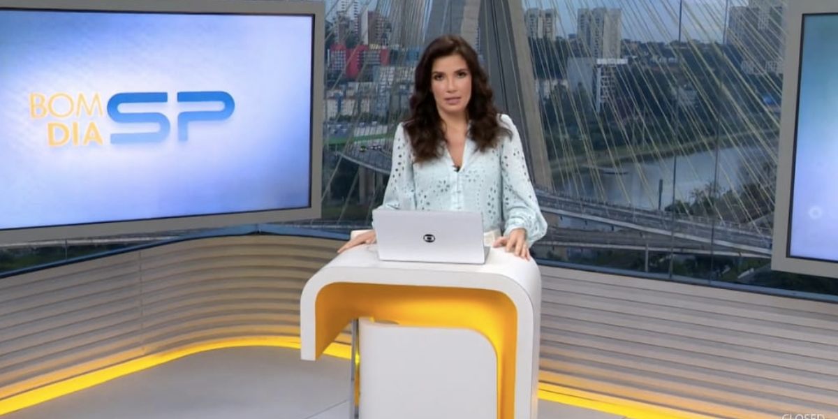 Sabina Simonato no Bom Dia São Paulo e caixão de doce (Foto: Reprodução / Globo)