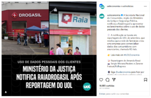 Saiba o que as farmácias estão fazendo com os dados dos seus clientes - Foto Instagram UOL