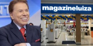 Silvio Santos em seu programa e loja da Magazine Luiza (Fotos: Reproduções / SBT / Internet)