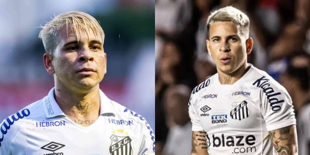 Soteldo, jogador do Santos (Foto - Montagem TV Foco) Soteldo, jogador do Santos (Foto - Montagem TV Foco)
