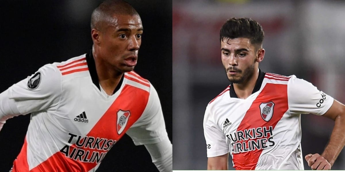 De La Cruz e Santiago Simón, do River Plate - Foto: Reprodução/Internet