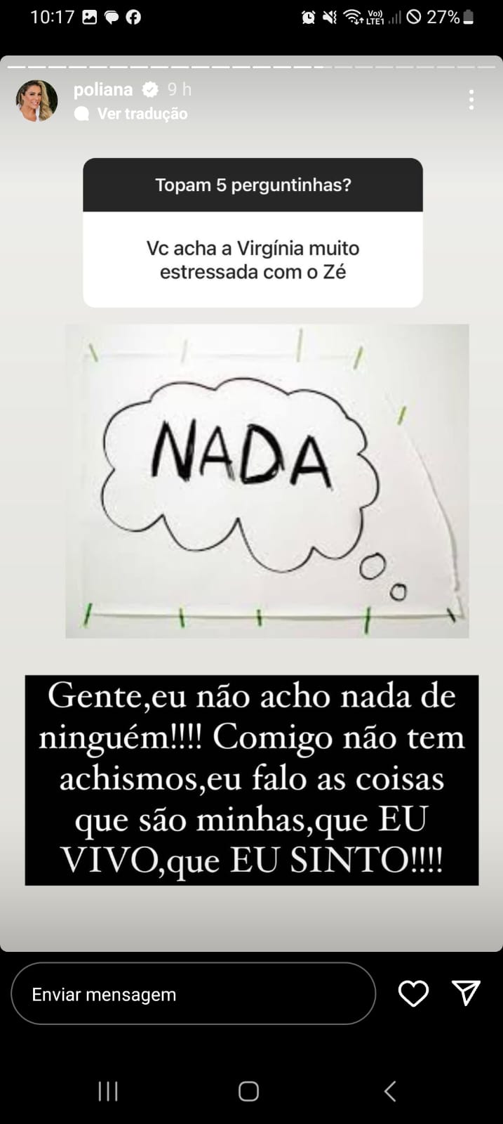 Esposa de Leonardo ainda falou sobre o tratamento de Virgínia com Zé Felipe (Foto: Reprodução/ Instagram)