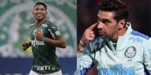 Rony e Abel Ferreira, no Palmeiras (Foto - Montagem TV Foco).