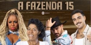 Cariúcha, Márcia Fu, Shayan e Yuri em A Fazenda 15 (Foto: Reprodução / Record TV / Montagem TV Foco)