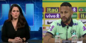Ana Luiza Guimarães no Jornal Nacional e Neymar (Fotos: Reproduções / Globo / Instagram)