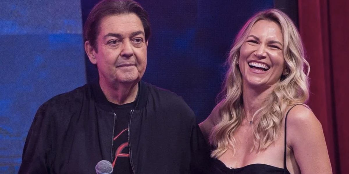 Faustão e Anne Lottermann (Foto: Reprodução / Band)