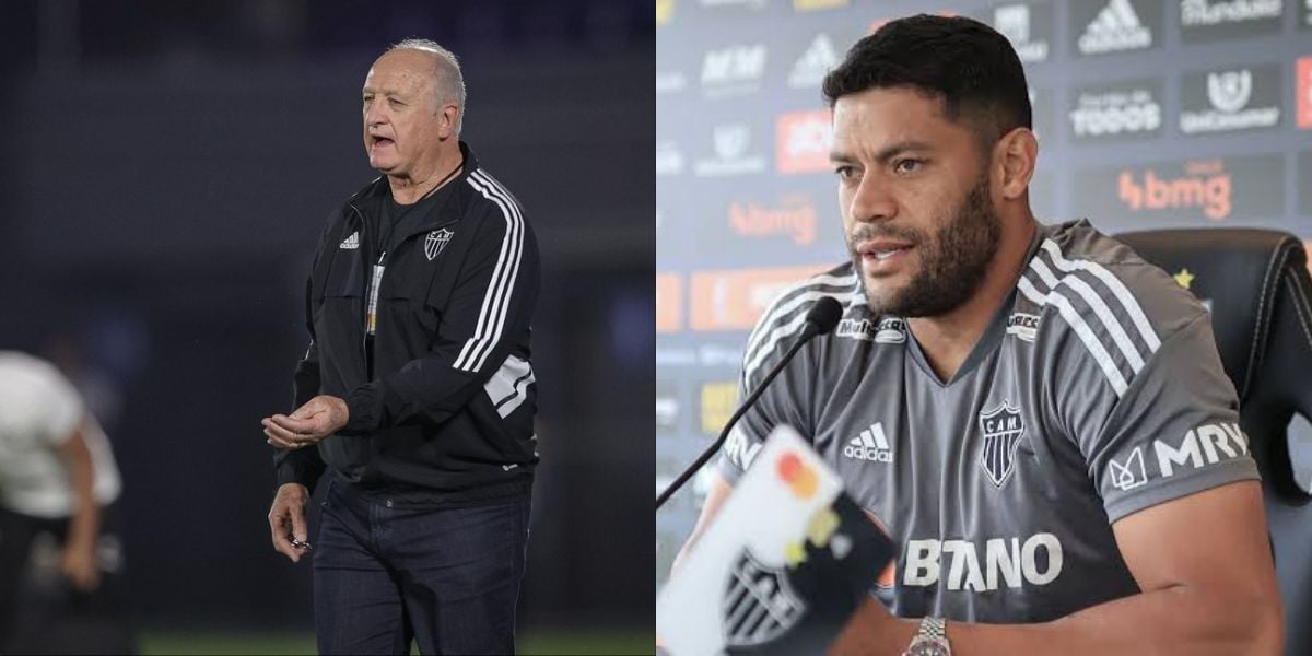 Felipão e Hulk, do Atlético-MG (Foto - Montagem TV Foco)