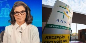 Renata Vasconcellos no Jornal nacional da Globo e Anvisa (Reprodução - Internet)