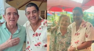 Zeca Pagodinho éflagrado pedindo para tirar foto com Didi e Glória Menezes - Foto Internet