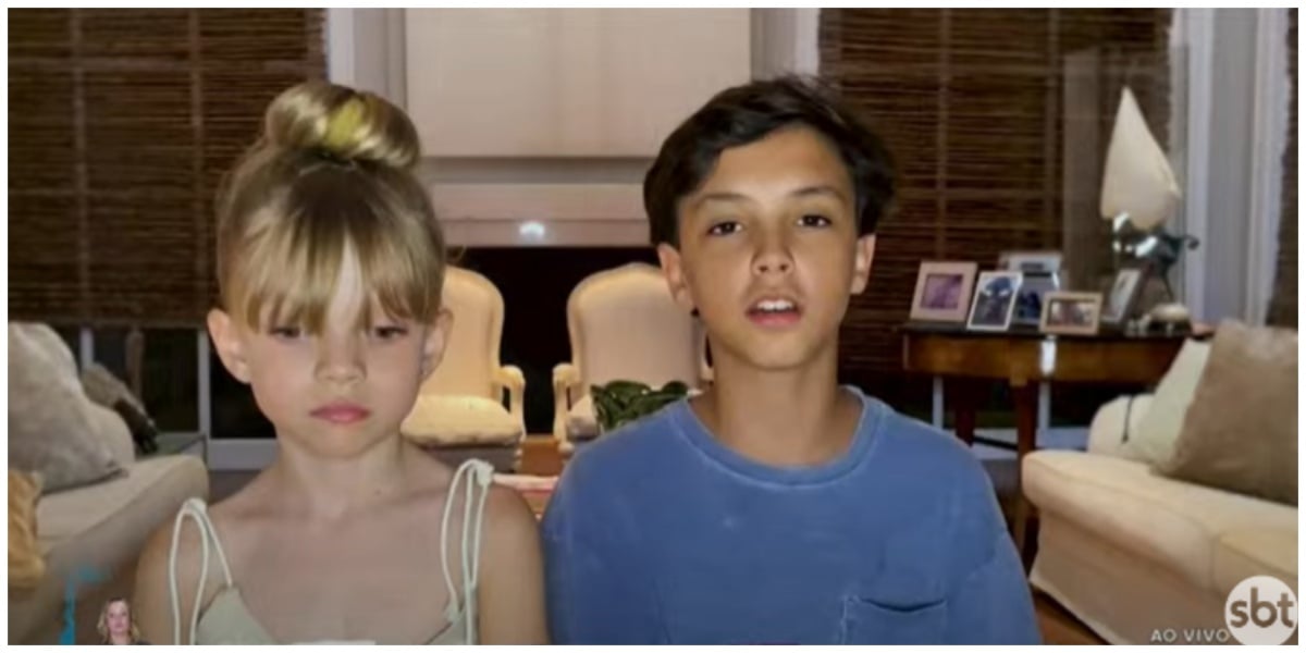 Filhos de Eliana durante homenagem para a mãe no Teleton (Foto: Reprodução/ Internet)