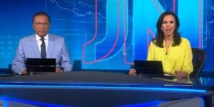 Heraldo Pereira e Ana Paula Araújo no Jornal Nacional - Foto: Globo