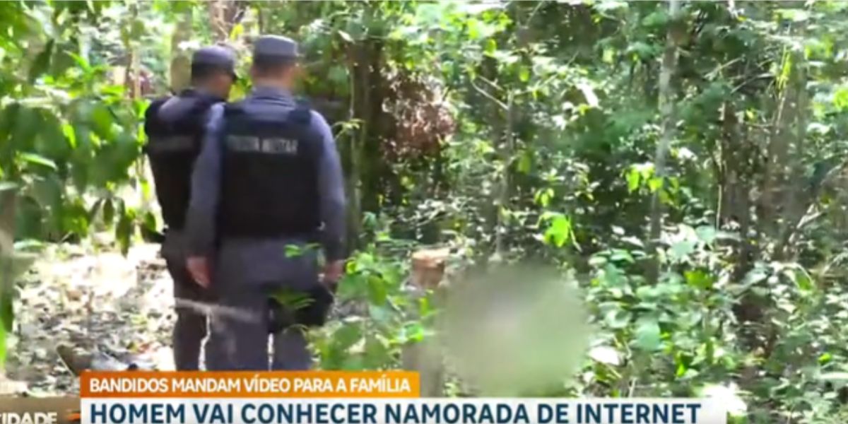 Local onde o corpo do rapaz foi encontrado (Reprodução: Record)
