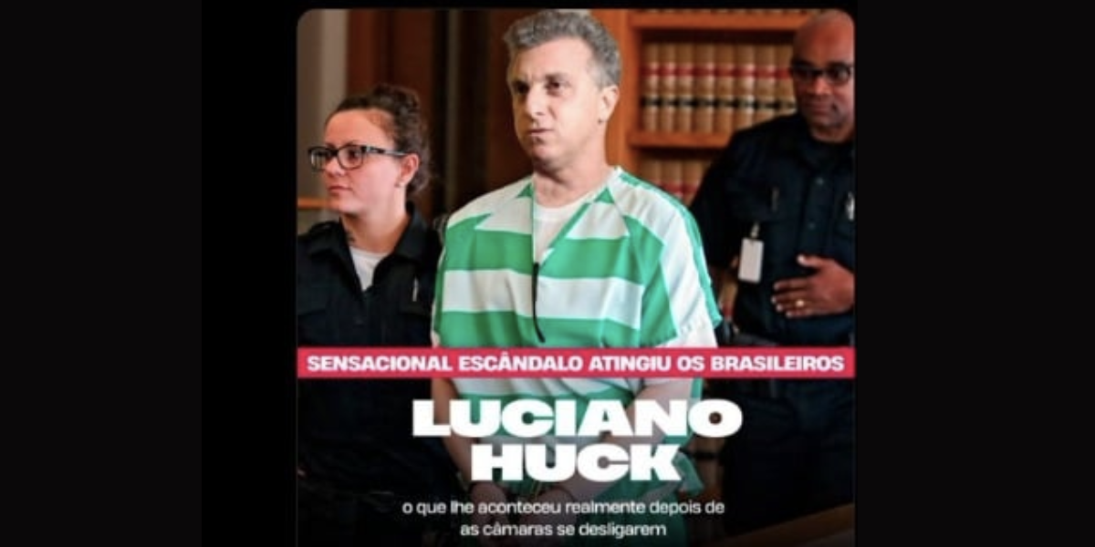 Imagem falsa de Luciano Huck, que está circulando a mídia (Reprodução/X)