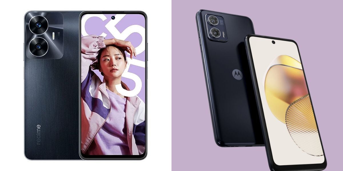  Realme C55 e Moto G73 (Reprodução/Internet)