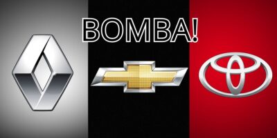 Logo da Renault, Chevrolet e Toyota (Reprodução/Montagem TV Foco)