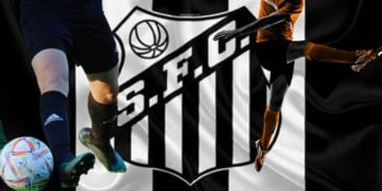 Bandeira do Santos e jogador ídolo do clube - Foto Reprodução Internet