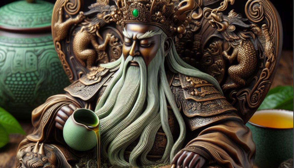 Diz a lenda que o chá verde vem do imperador chinês chamado Shen Nung (Foto Reprodução/Bing IA)