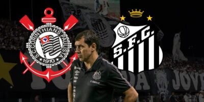 Carille, escudo do Santos e do Corinthians (Foto - Montagem TV Foco).