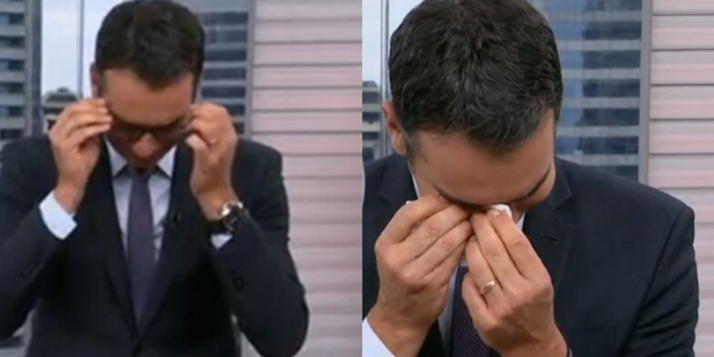 César Tralli caiu no choro na Globo (Foto: Reprodução/ Internet)