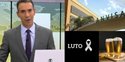 César Tralli no Jornal Hoje, Anvisa, imagem de luto e cervejas (Fotos: Reproduções / Globo / Marcello Camargo  / Freepik)