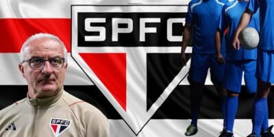 Dorival e bandeira do São Paulo - Foto Reprodução Internet