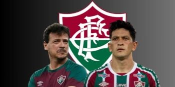 Fernando Diniz e Cano, do Fluminense (Foto - Montagem TV Foco).