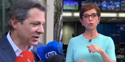 Fernando Haddad e Renata Lo-Prete no JG (Foto: Reprodução / Globo)