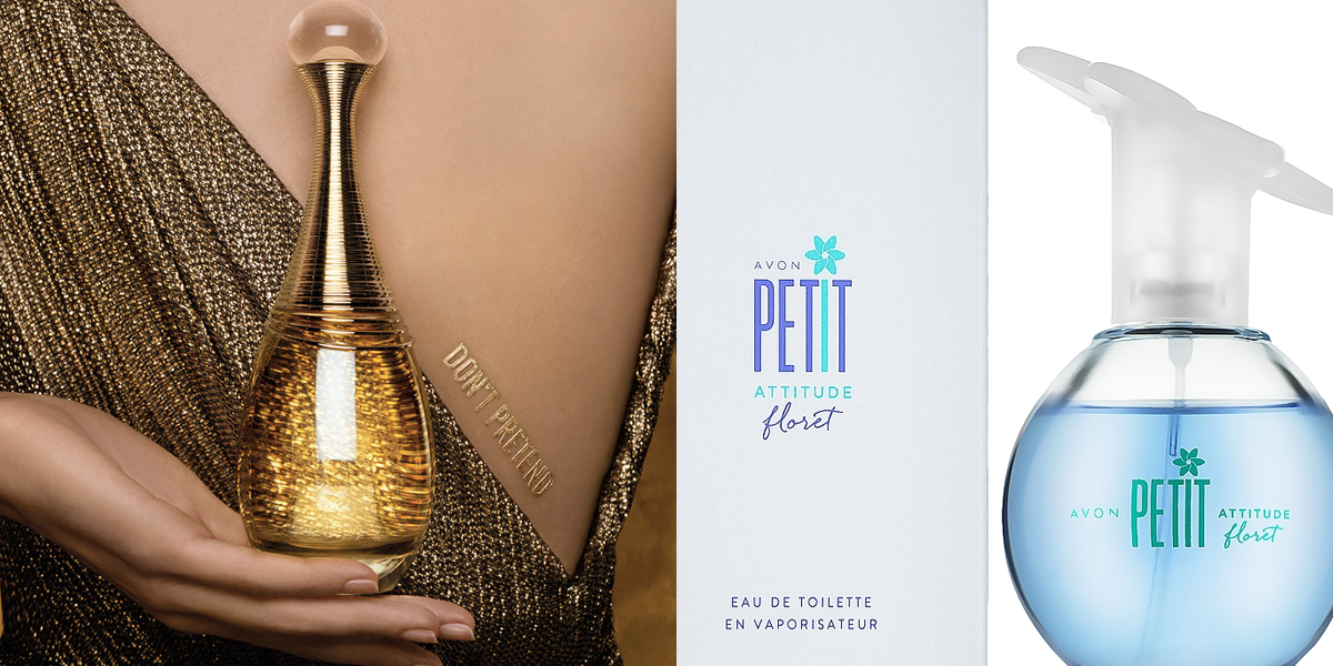 Perfume J'adore, Dior e Petit Attitude Floret, Avon (Foto: Reprodução, Sites das Marcas)