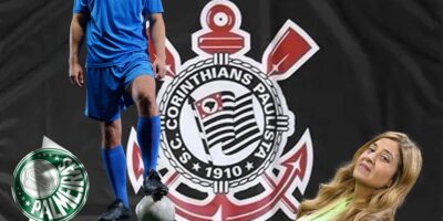 Leila, bandeira do Corinthians e do Palmeiras- Foto Reprodução Internet