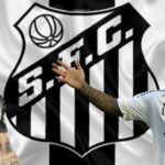 Lucas Lima, Marcos Leonardo e bandeira do Santos - Foto Reprodução Internet
