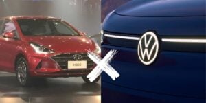 O fim de carro da Volkswagen após 18 anos ao ser atropelado pelo HB20 - Montagem TVFOCO