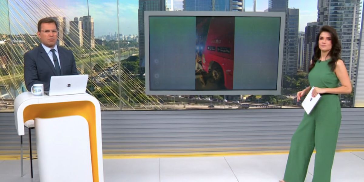 Rodrigo Bocardi e Sabina Simonato no Bom Dia Snao Paulo (Foto: Reprodução / Globo)