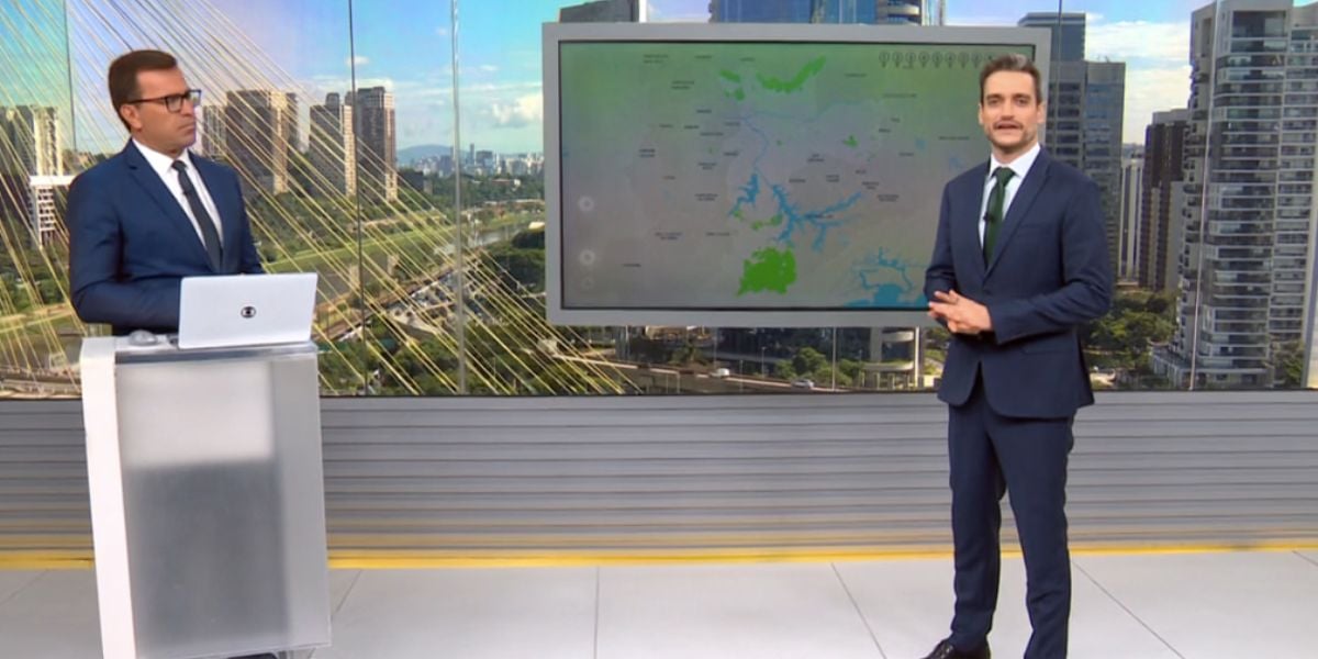 Rodrigo Bocardi e Tiago Scheuer no Bom Dia Brasil  (Foto: Reprodução / Globo)