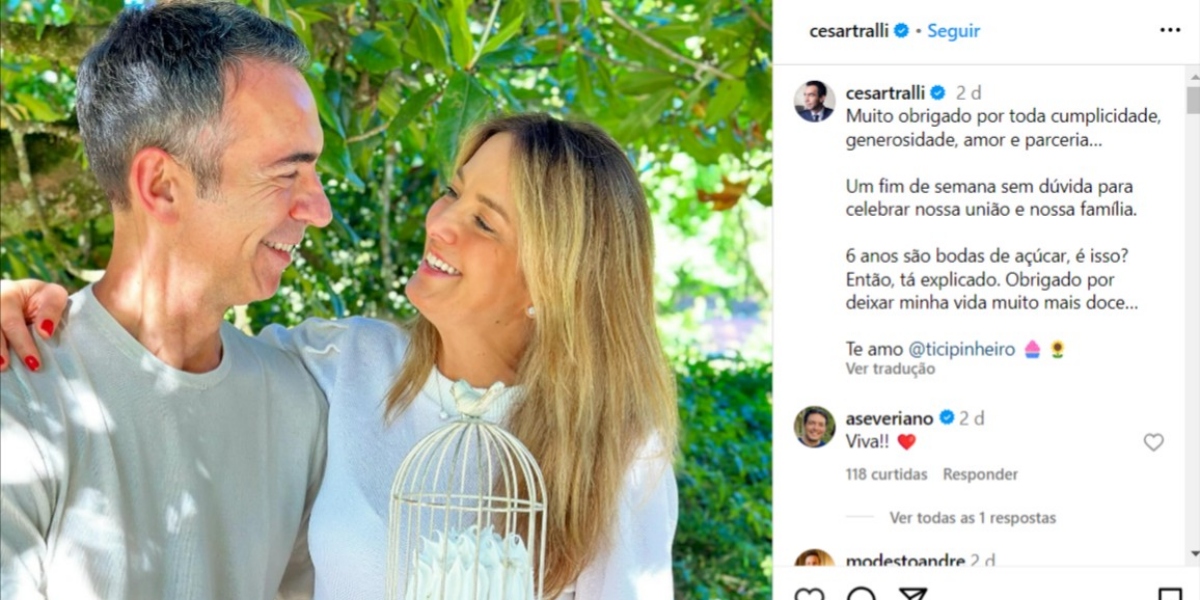 Postagem de Cesar Tralli (Foto: Reprodução/Instagram)