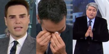 Luiz Bacci, César Tralli e Datena caíram no choro ao vivo na TV (Foto: Reprodução/ Internet)