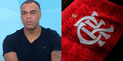 Denílson para Jogo Aberto para falar de adeus no Flamengo - Foto: Montagem TV Foco