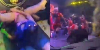 Famosa enfiando microfone no ânus e recebendo oral no palco (Foto: Divulgação)