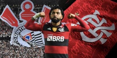 Situação de Gabigol com Flamengo e Corinthians (Reprodução/Montagem TV Foco)