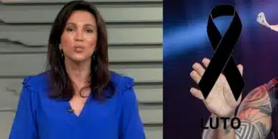 Ana Paula Araújo no Bom Dia Brasil, famoso e imagem de luto (Fotos: Reproduções / Globo / Instagram)