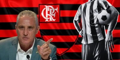 Bandeira do Flamengo e Tite - Foto Reprodução Internet