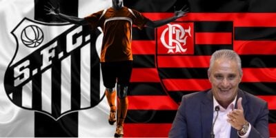 Bandeira do Santos, do Flamengo e Tite - Foto Reprodução Internet