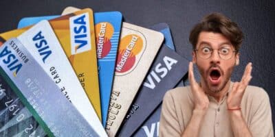 Regra do cartão de crédito e homem chocado (Fotos: Reproduções / Internet / Freepik)