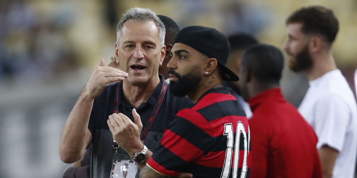 Presidente Landim e atacante Gabigol - (Foto: Reprodução / Internet)