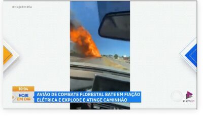 Hoje em Dia noticia queda de avião - Foto Record Hoje em Dia noticia queda de avião - Foto Record