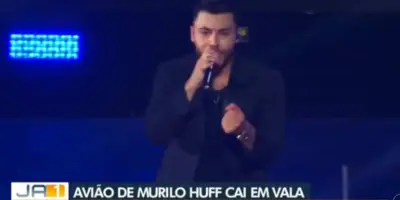 Queda em vala: Globo é paralisada com notícia de avião do cantor sertanejo Murilo Huff nesta segunda