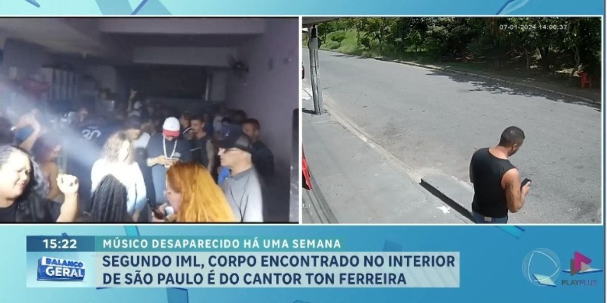 Notícia sobre Ton Ferreira no Balanço Geral  (Foto: Reprodução / Record)