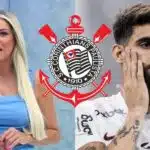 Renata Fan, Yuri Alberto e escudo do Corinthians (Foto - Montagem TV Foco).